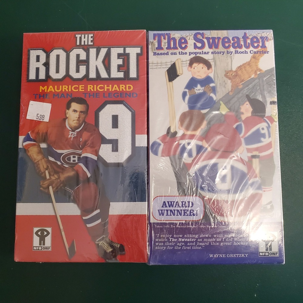 The Rocket Maurice Richard & The Sweater Hockey VHS Tape Set NFB New Sealed